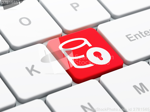 Image of Database concept: Database With Lock on computer keyboard background