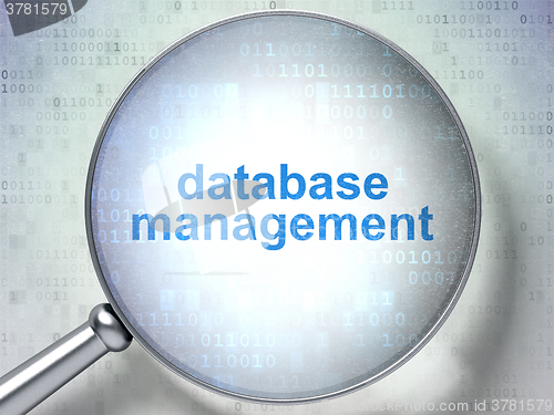 Image of Software concept: Database Management with optical glass