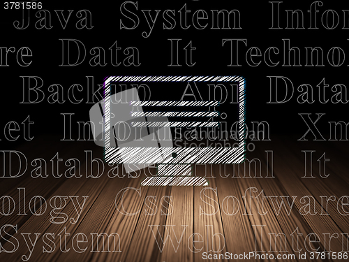 Image of Software concept: Monitor in grunge dark room