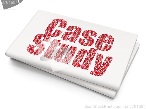 Image of Education concept: Case Study on Blank Newspaper background