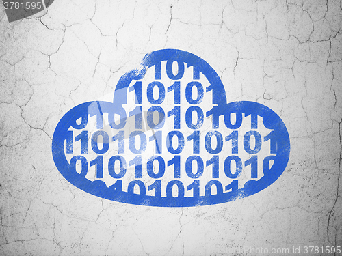 Image of Cloud computing concept: Cloud With Code on wall background