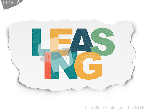 Image of Business concept: Leasing on Torn Paper background