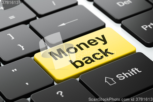 Image of Business concept: Money Back on computer keyboard background