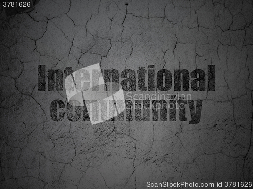 Image of Political concept: International Community on grunge wall background