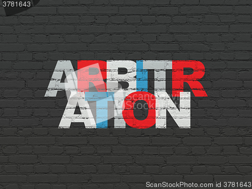 Image of Law concept: Arbitration on wall background