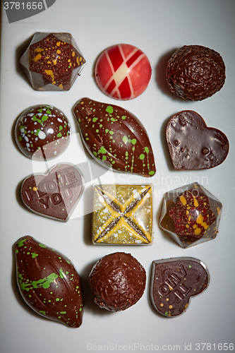 Image of various chocolates as a background 