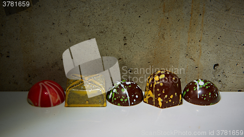 Image of various chocolates as a background 