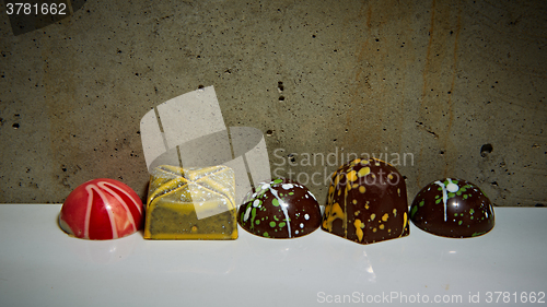 Image of various chocolates as a background 