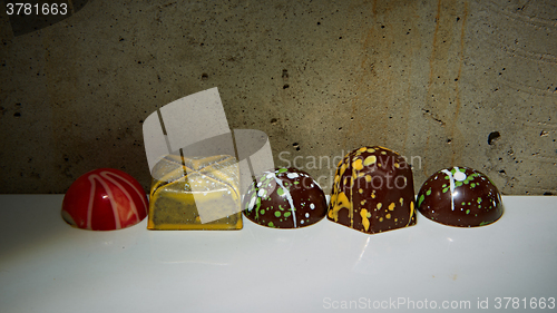 Image of various chocolates as a background 