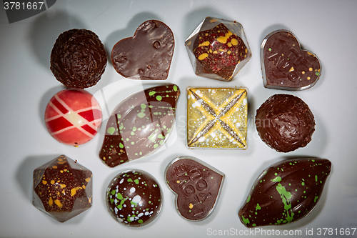 Image of various chocolates as a background 
