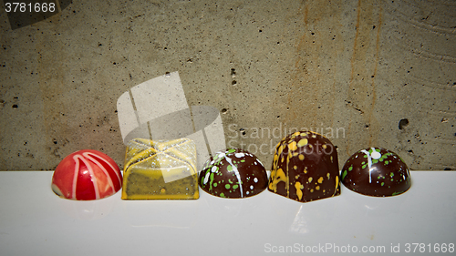 Image of various chocolates as a background 