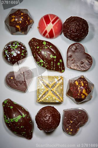 Image of various chocolates as a background 