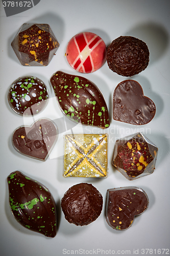 Image of various chocolates as a background 