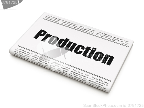 Image of Business concept: newspaper headline Production