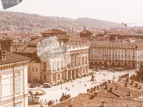 Image of Retro looking Piazza Castello Turin