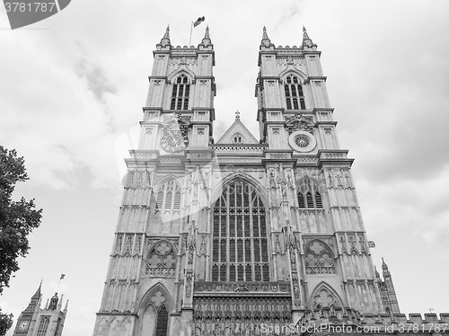 Image of Black and white Westminster Abbey in London