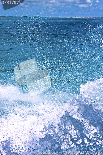 Image of ground wave  in   and blue    sunny day  