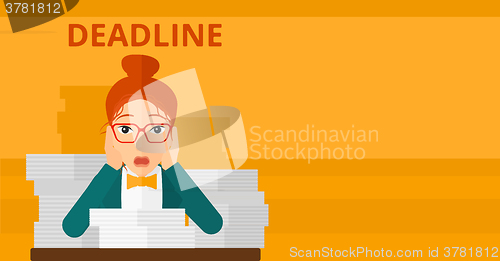 Image of Woman having problem with deadline.