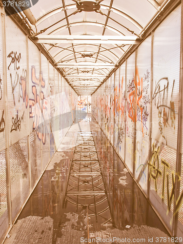 Image of  Bridge with graffiti vintage