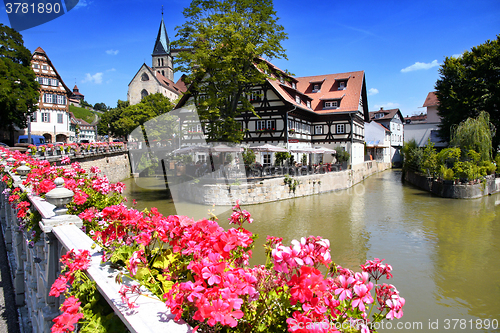 Image of ESSLINGEN AM NECKAR, GERMANY - 18 JULY: view of old wattle house