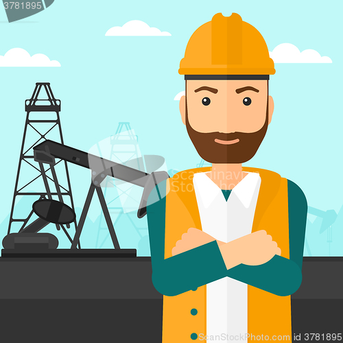 Image of Cnfident oil worker.