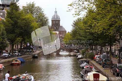 Image of AMSTERDAM, THE NETHERLANDS - AUGUST 16, 2015: View on Saint Nich