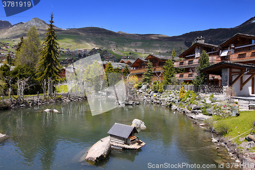 Image of Chalet skiing resort in Verbier, Switzerland