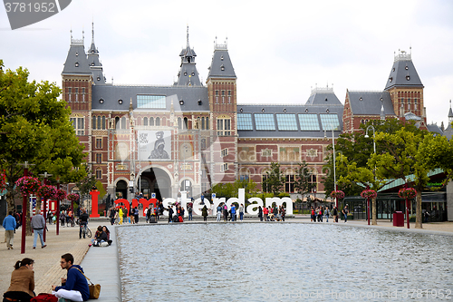 Image of AMSTERDAM, THE NETHERLANDS - AUGUST 18, 2015: View on Rijksmuseu