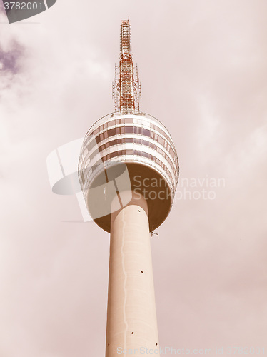 Image of TV tower in Stuttgart vintage