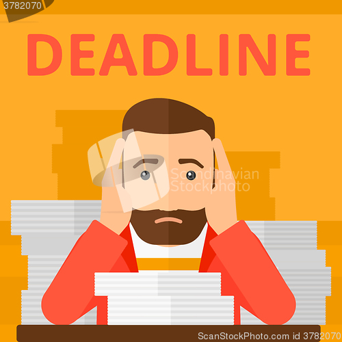 Image of Man having problem with deadline.