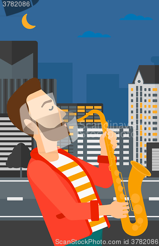 Image of Musician playing saxophone.