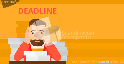 Image of Man having problem with deadline.