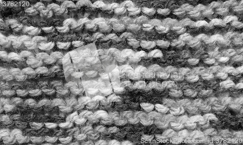 Image of Close-up of garter stitch in multi-colored wool