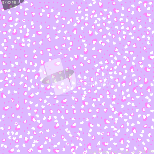 Image of lilac wrapping paper with littie pink hearts