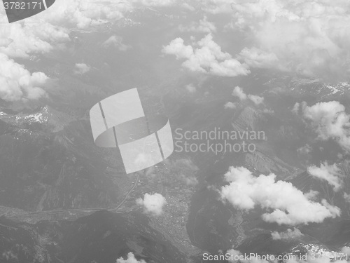 Image of Black and white Alps valley