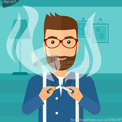 Image of Man quit smoking.