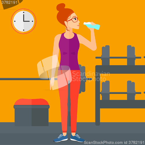 Image of Woman drinking water.