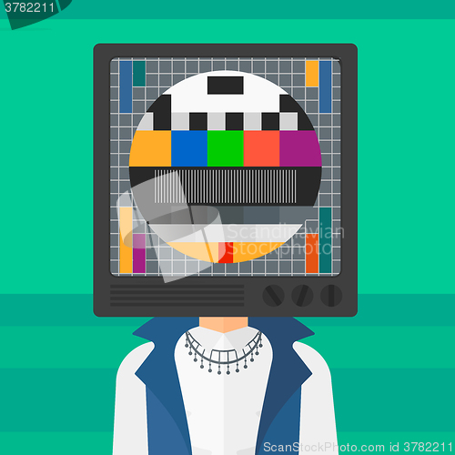 Image of Woman with TV head.