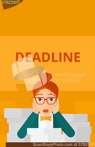 Image of Woman having problem with deadline.