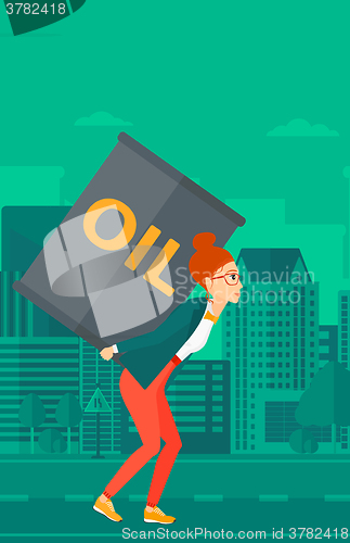 Image of Woman with oil can.