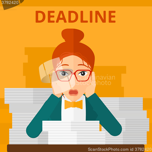 Image of Woman having problem with deadline.