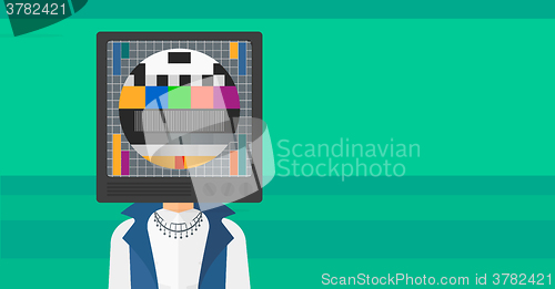 Image of Woman with TV head.