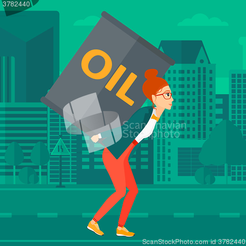 Image of Woman with oil can.