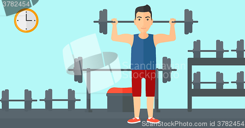 Image of Man lifting barbell.