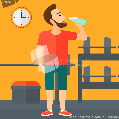 Image of Man drinking water.