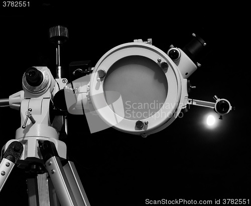 Image of Black and white Astronomical telescope