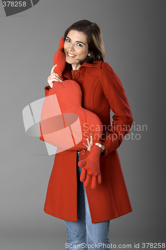 Image of Red heart woman