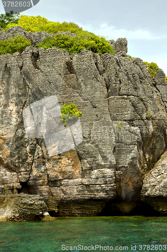 Image of asia in the  kho phangan isles bay   rocks    thailand    south 