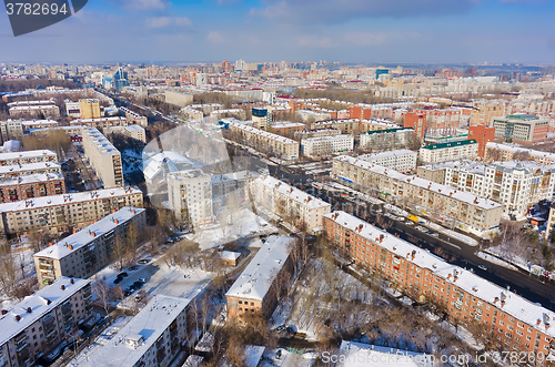 Image of Bird eye view onto residential district. Tyumen