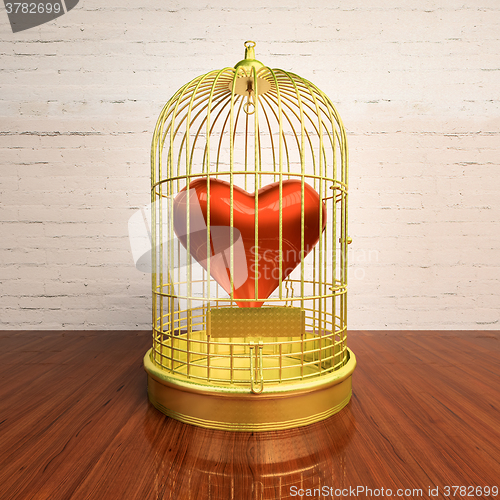 Image of The heart enclosed in a golden cage